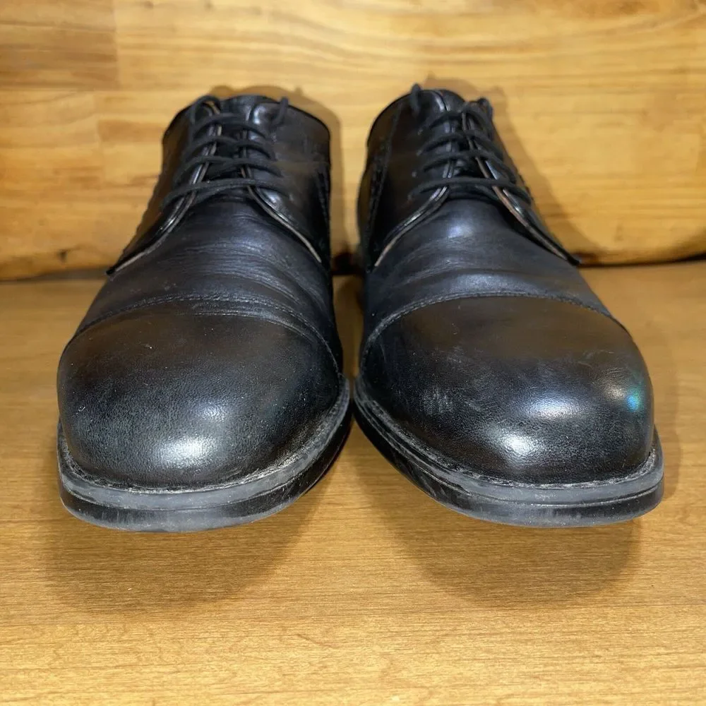 Johnston‎ & Murphy Shoes Men 11 Black Sheepskin Dress Casual Shoes Cap Toe